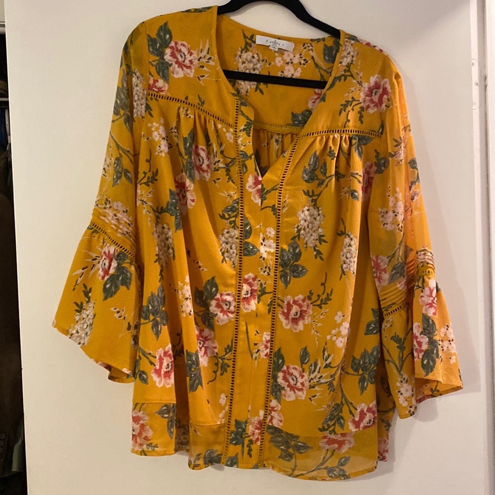Fever brand yellow blouse 1x